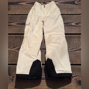 Columbia Kids White With Black Trip Snowboard/Ski Pants WHITE Size Medium.